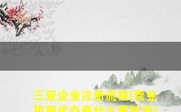 三亚企业注册流程(营业执照代办有什么猫腻没)