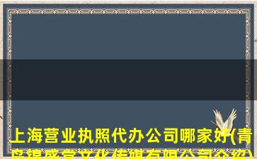 上海营业执照代办公司哪家好(青岛锦盛堂文化传媒有限公司介绍)