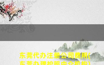 东莞代办注册公司费用(东莞办理护照中介机构)